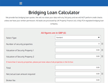 Tablet Screenshot of bridgingloanscalculator.com